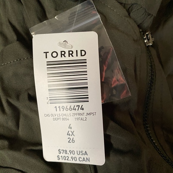 🕴Torrid Olive Zip Front Jumpsuit⭐️ - Picture 4 of 5